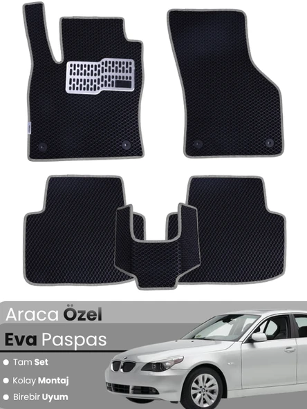 BMW 5 SERİSİ E60 SEDAN (2003-2010) Uyumlu EVA Paspas Tam Set–Araca Özel,Su Geçirmez ürün görseli 1