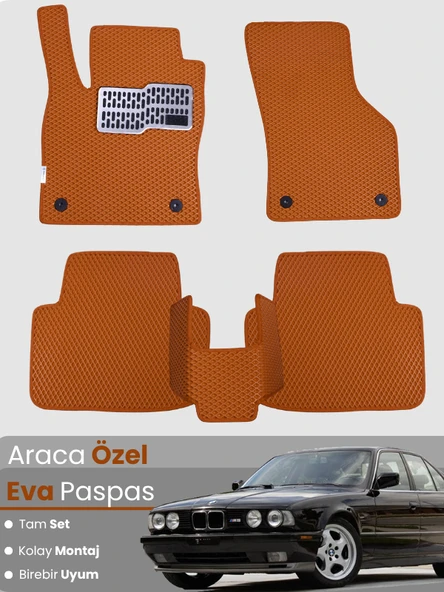 BMW 5 SERİSİ E34 SEDAN (1988-1996) Uyumlu EVA Paspas Tam Set–Araca Özel,Su Geçirmez ürün görseli 1