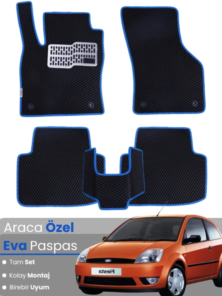 FORD FİESTA (2002-2008) Uyumlu EVA Paspas Tam Set–Araca Özel,Su Geçirmez,Kolay Montaj ürün görseli 1