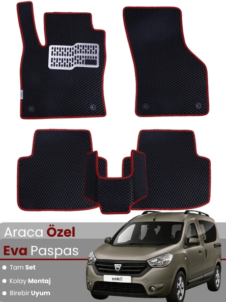 DACİA DOKKER (2012-2023) Uyumlu EVA Paspas Tam Set–Araca Özel,Su Geçirmez,Kolay Montaj ürün görseli 1