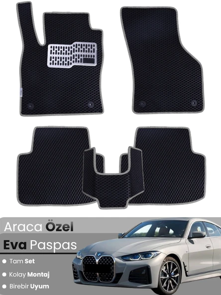BMW 4 SERİSİ G26 GRAN COUPE (2020-2025) Uyumlu EVA Paspas Tam Set–Araca Özel,Su Geçirmez ürün görseli 1