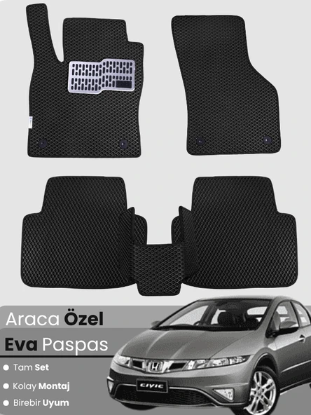 HONDA CİVİC EURO HATCHBACK (2003-2005) Uyumlu EVA Paspas Tam Set–Araca Özel Tasarım ürün görseli 1