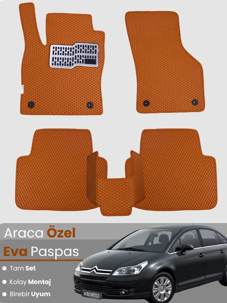 CİTROEN C4 (2004-2010) Uyumlu EVA Paspas Tam Set–Araca Özel,Su Geçirmez,Hızlı ve Kolay Montaj ürün görseli 1