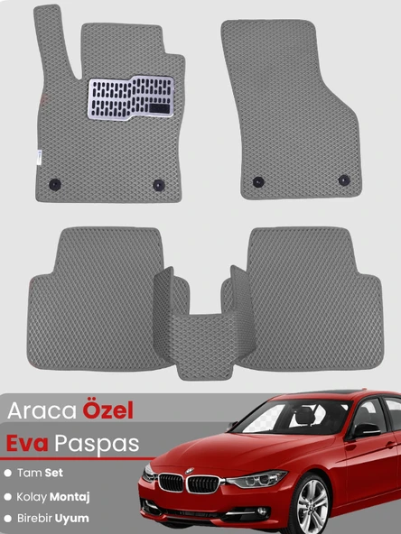 BMW 3 SERİSİ F30 SEDAN (2012-2019) Uyumlu EVA Paspas Tam Set–Araca Özel,Su Geçirmez ürün görseli 1