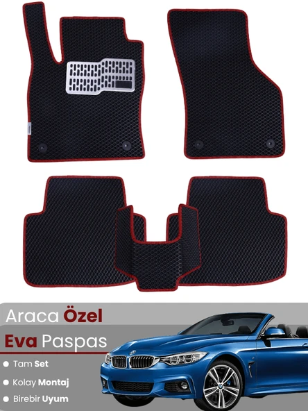 BMW 3 SERİSİ E93 CABRİO (2005-2013) Uyumlu EVA Paspas Tam Set–Araca Özel,Su Geçirmez ürün görseli 1