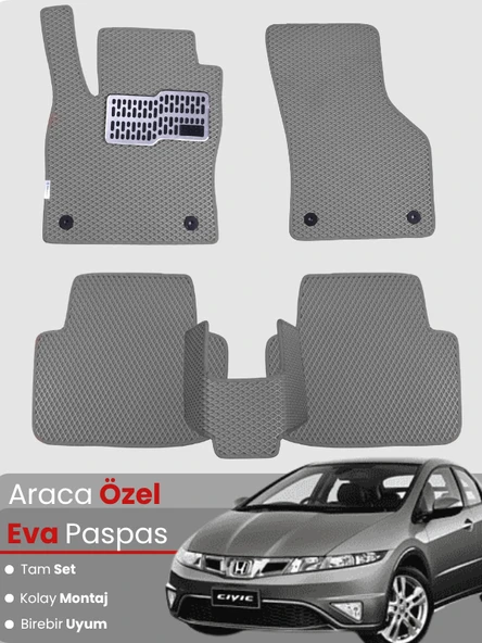 HONDA CİVİC EURO HATCHBACK (2003-2005) Uyumlu EVA Paspas Tam Set–Araca Özel Tasarım ürün görseli 1