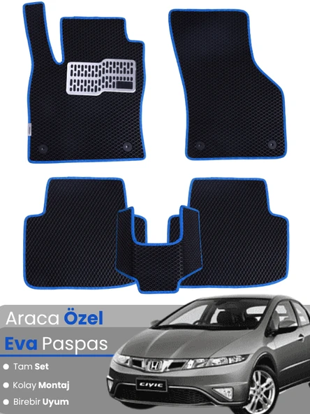 HONDA CİVİC EURO HATCHBACK (2003-2005) Uyumlu EVA Paspas Tam Set–Araca Özel Tasarım ürün görseli 1