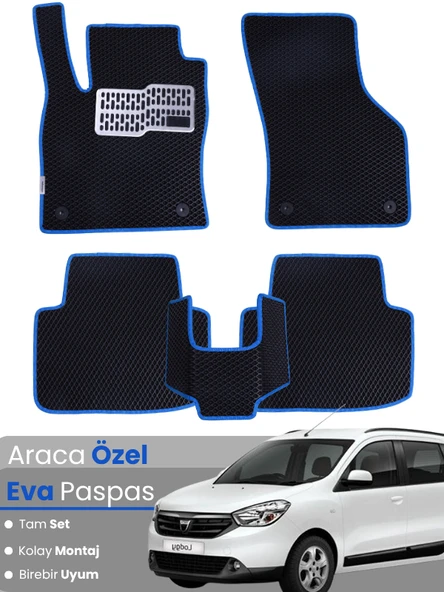 DACİA LODGY 5 KİŞİLİK (2012-2022) Uyumlu EVA Paspas Tam Set–Araca Özel,Su Geçirmez,Kolay Montaj ürün görseli 1