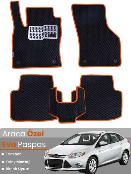 FORD FOCUS 3 (2011-2014) Uyumlu EVA Paspas Tam Set–Araca Özel,Su Geçirmez,Kolay Montaj ürün görseli 1