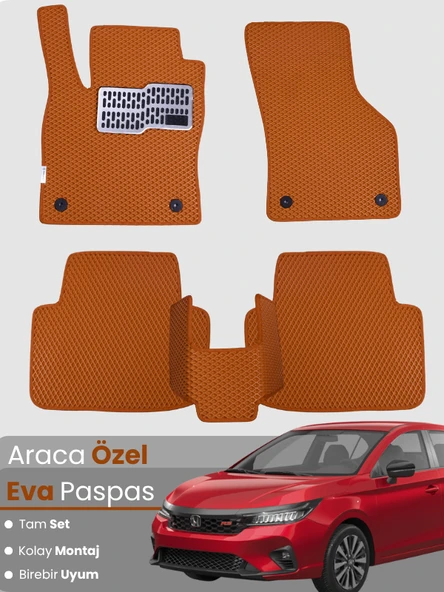 HONDA CİTY (2019-2024) Uyumlu EVA Paspas Tam Set–Araca Özel,Su Geçirmez,Kolay Montaj ürün görseli 1