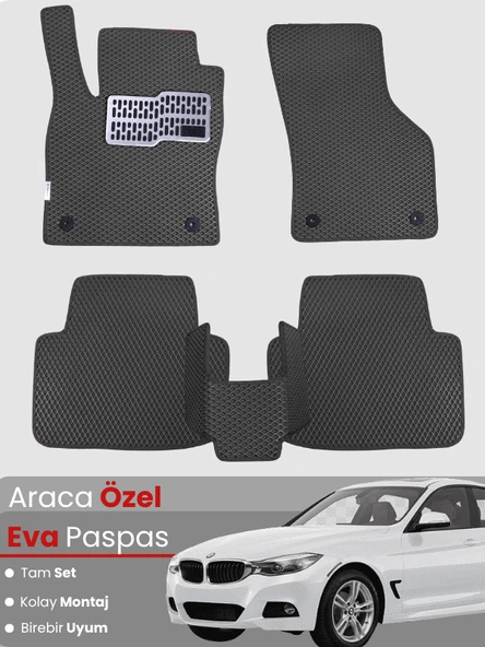 BMW 3 SERİSİ F34 GRAN TURİSMO (2012-2019) Uyumlu EVA Paspas Tam Set–Araca Özel,Su Geçirmez ürün görseli 1