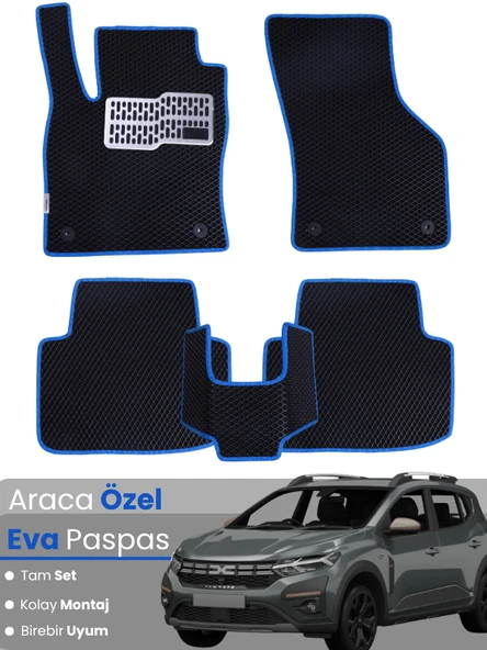 DACİA SANDERO STEPWAY (2020-2025) Uyumlu EVA Paspas Tam Set–Araca Özel,Su Geçirmez,Kolay Montaj ürün görseli 1