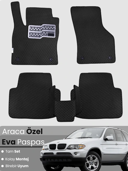 BMW X5 E53 (1999-2006) Uyumlu EVA Paspas Tam Set–Araca Özel,Su Geçirmez,Hızlı ve Kolay Montaj ürün görseli 1