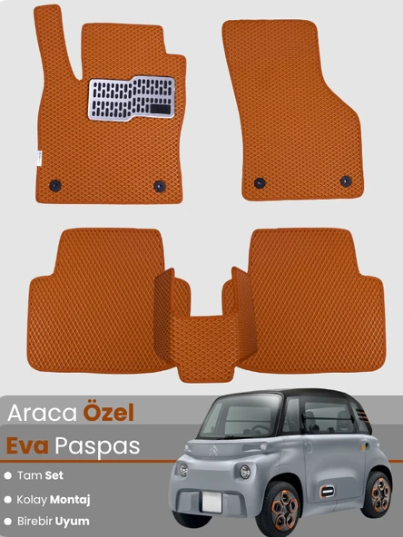 CİTROEN AMİ (2020-2025) Uyumlu EVA Paspas Tam Set–Araca Özel,Su Geçirmez,Kolay Montaj ürün görseli 1