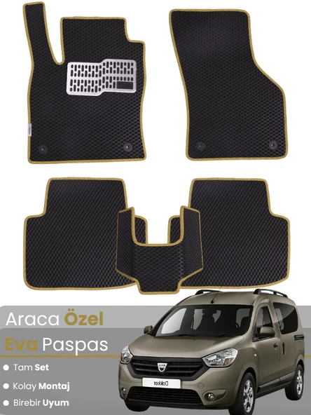 DACİA DOKKER (2012-2023) Uyumlu EVA Paspas Tam Set–Araca Özel,Su Geçirmez,Kolay Montaj ürün görseli 1