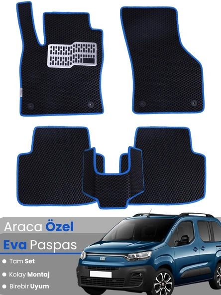 FİAT DOBLO (2022-2025) Uyumlu EVA Paspas Tam Set–Araca Özel,Su Geçirmez,Kolay Montaj ürün görseli 1