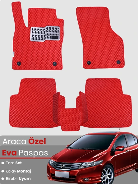 HONDA CİTY (2008-2013) Uyumlu EVA Paspas Tam Set–Araca Özel,Su Geçirmez,Kolay Montaj ürün görseli 1