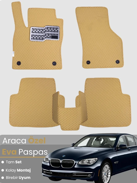 BMW 7 SERİSİ FD2-LONG (2009-2015) Uyumlu EVA Paspas Tam Set–Araca Özel,Su Geçirmez ürün görseli 1