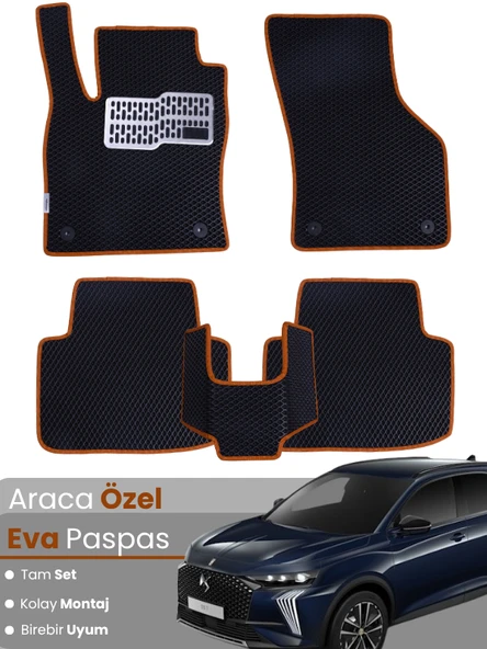CİTROEN DS7 (2018-2024) Uyumlu EVA Paspas Tam Set–Araca Özel,Su Geçirmez,Kolay Montaj ürün görseli 1