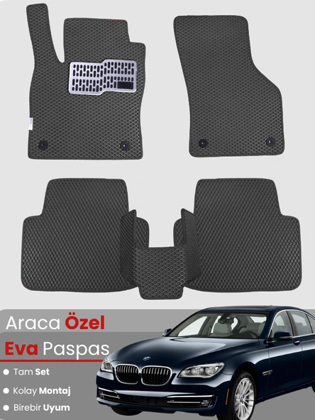 BMW 7 SERİSİ FD2-LONG (2009-2015) Uyumlu EVA Paspas Tam Set–Araca Özel,Su Geçirmez ürün görseli 1