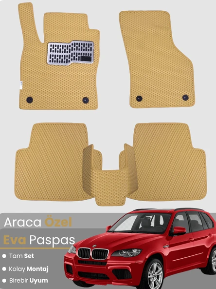 BMW X5 E70 (2006-2013) Uyumlu EVA Paspas Tam Set–Araca Özel,Su Geçirmez,Hızlı ve Kolay Montaj ürün görseli 1