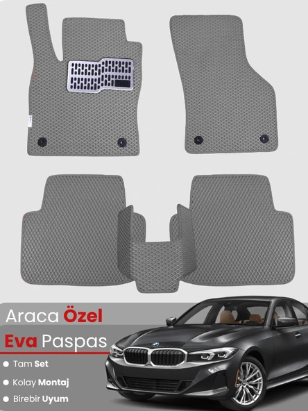 BMW 3 SERİSİ G20 SEDAN (2018-2024) Uyumlu EVA Paspas Tam Set–Araca Özel,Su Geçirmez ürün görseli 1