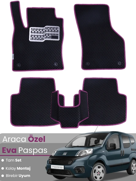 FİAT FİORİNO KOLTUKLU (2021-2025) Uyumlu EVA Paspas Tam Set–Araca Özel,Su Geçirmez ürün görseli 1