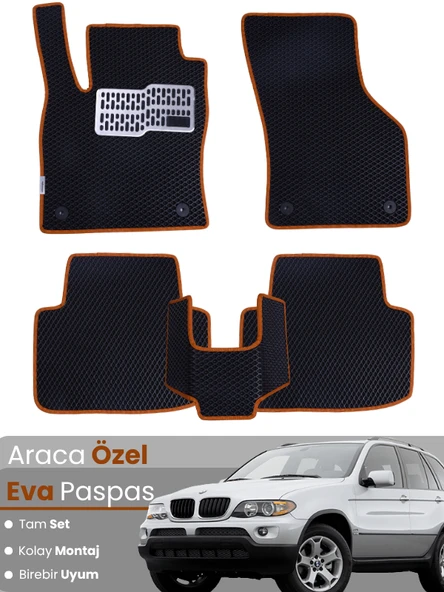 BMW X5 E53 (1999-2006) Uyumlu EVA Paspas Tam Set–Araca Özel,Su Geçirmez,Hızlı ve Kolay Montaj ürün görseli 1