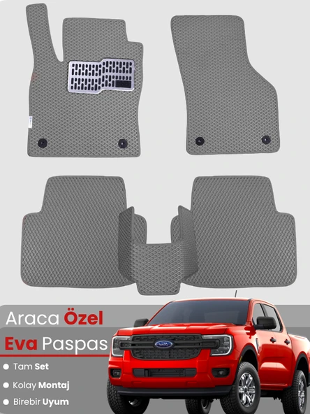 FORD RANGER (2022-2024) Uyumlu EVA Paspas Tam Set–Araca Özel,Su Geçirmez,Kolay Montaj ürün görseli 1