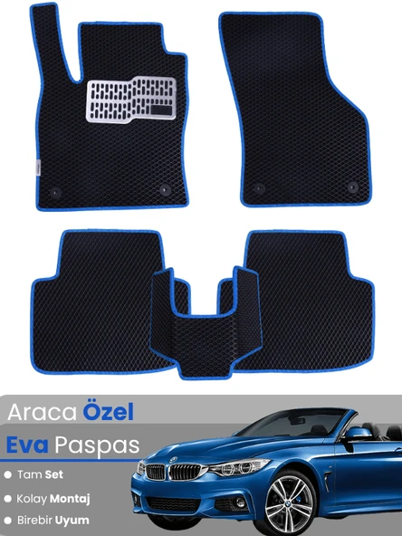 BMW 3 SERİSİ E93 CABRİO (2005-2013) Uyumlu EVA Paspas Tam Set–Araca Özel,Su Geçirmez ürün görseli 1