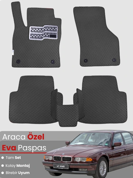 BMW 7 SERİSİ E38 LONG (1994-2002) Uyumlu EVA Paspas Tam Set–Araca Özel,Su Geçirmez ürün görseli 1