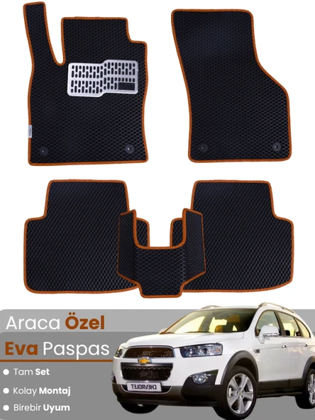 CHEVROLET CAPTİVA (2011-2015) Uyumlu EVA Paspas Tam Set–Araca Özel,Su Geçirmez,Kolay Montaj ürün görseli 1
