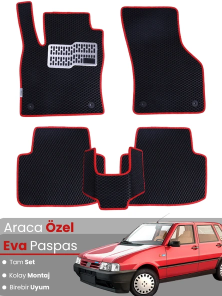 FİAT UNO (1987-2000) Uyumlu EVA Paspas Tam Set–Araca Özel,Su Geçirmez,Hızlı ve Kolay Montaj ürün görseli 1
