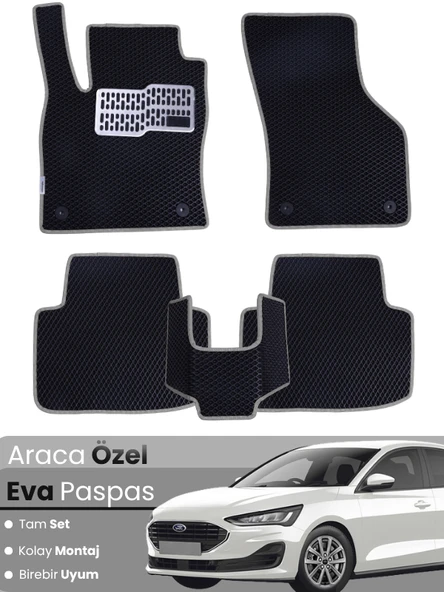 FORD FOCUS 4 (2019-2023) Uyumlu EVA Paspas Tam Set–Araca Özel,Su Geçirmez,Kolay Montaj ürün görseli 1