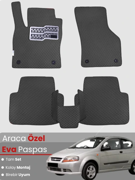 CHEVROLET KALOS (2005-2011) Uyumlu EVA Paspas Tam Set–Araca Özel,Su Geçirmez,Kolay Montaj ürün görseli 1