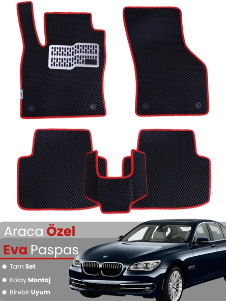 BMW 7 SERİSİ FD2-LONG (2009-2015) Uyumlu EVA Paspas Tam Set–Araca Özel,Su Geçirmez ürün görseli 1