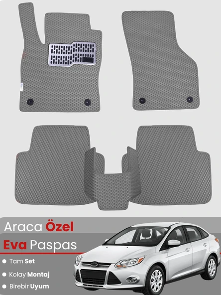 FORD FOCUS 3 (2011-2014) Uyumlu EVA Paspas Tam Set–Araca Özel,Su Geçirmez,Kolay Montaj ürün görseli 1