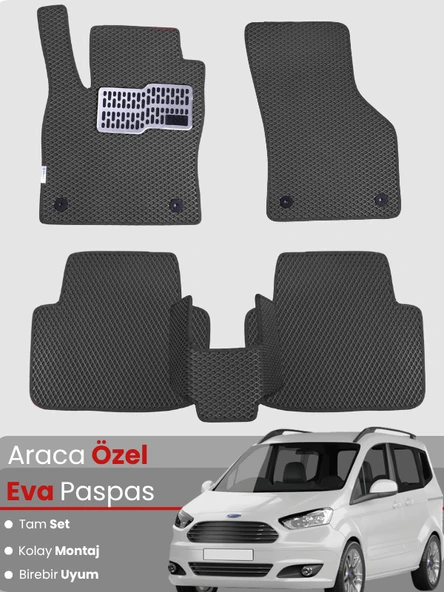FORD COURIER (2013-2023) Uyumlu EVA Paspas Tam Set–Araca Özel,Su Geçirmez,Kolay Montaj ürün görseli 1