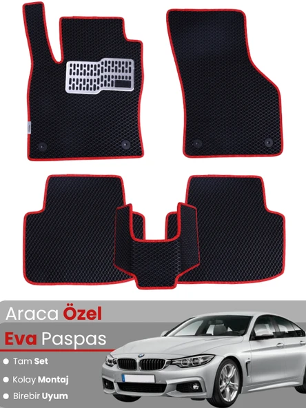 BMW 4 SERİSİ F36 XDRİVE (2014-2020) Uyumlu EVA Paspas Tam Set–Araca Özel,Su Geçirmez ürün görseli 1