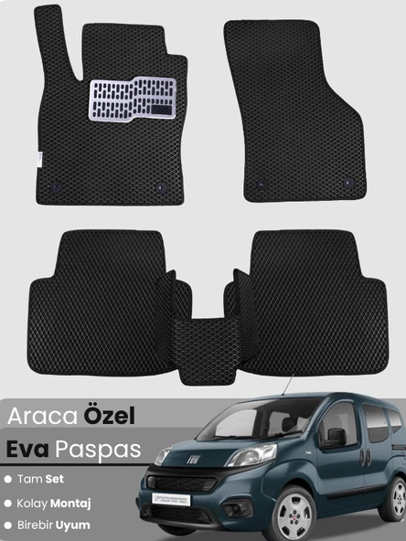 FİAT FİORİNO KOLTUKLU (2021-2025) Uyumlu EVA Paspas Tam Set–Araca Özel,Su Geçirmez ürün görseli 1