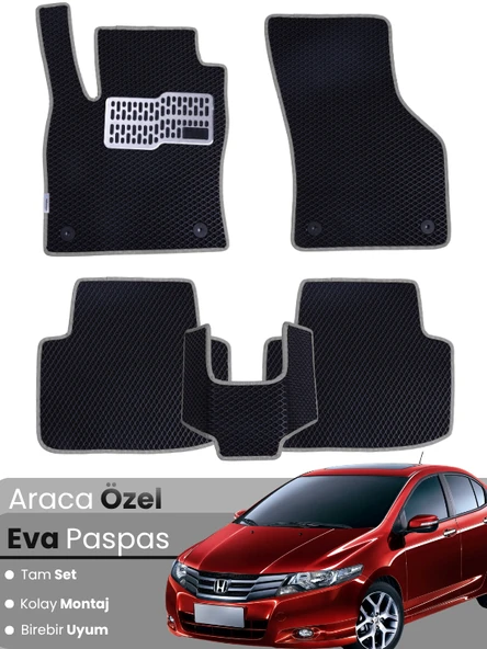 HONDA CİTY (2008-2013) Uyumlu EVA Paspas Tam Set–Araca Özel,Su Geçirmez,Kolay Montaj ürün görseli 1