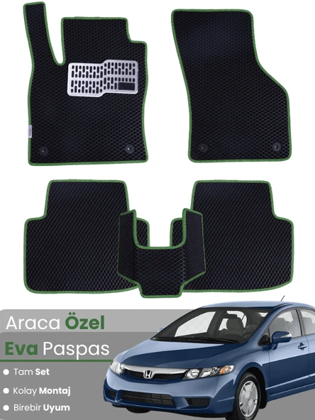 HONDA CİVİC FD6 SEDAN-(2006-2011) Uyumlu EVA Paspas Tam Set–Araca Özel,Su Geçirmez ürün görseli 1