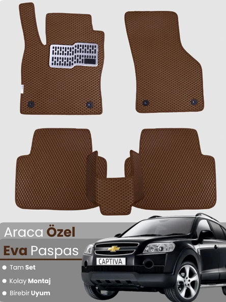 CHEVROLET CAPTİVA (2006-2011) Uyumlu EVA Paspas Tam Set–Araca Özel,Su Geçirmez,Kolay Montaj ürün görseli 1