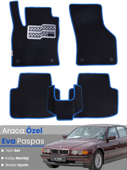BMW 7 SERİSİ E38 LONG (1994-2002) Uyumlu EVA Paspas Tam Set–Araca Özel,Su Geçirmez ürün görseli 1