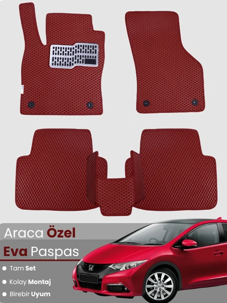 HONDA CİVİC FB/FG HATCHBACK (2012-2015) Uyumlu EVA Paspas Tam Set–Araca Özel Tasarım ürün görseli 1