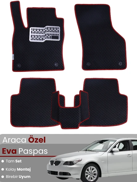 BMW 5 SERİSİ E60 SEDAN (2003-2010) Uyumlu EVA Paspas Tam Set–Araca Özel,Su Geçirmez ürün görseli 1