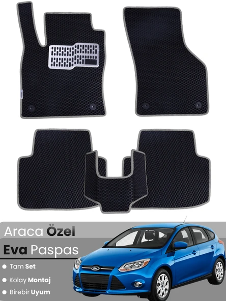 FORD-FOCUS 3 HATCHBACK (2011-2014) Uyumlu EVA Paspas Tam Set–Araca Özel,Su Geçirmez ürün görseli 1