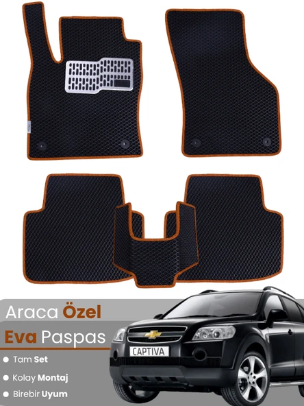 CHEVROLET CAPTİVA (2006-2011) Uyumlu EVA Paspas Tam Set–Araca Özel,Su Geçirmez,Kolay Montaj ürün görseli 1