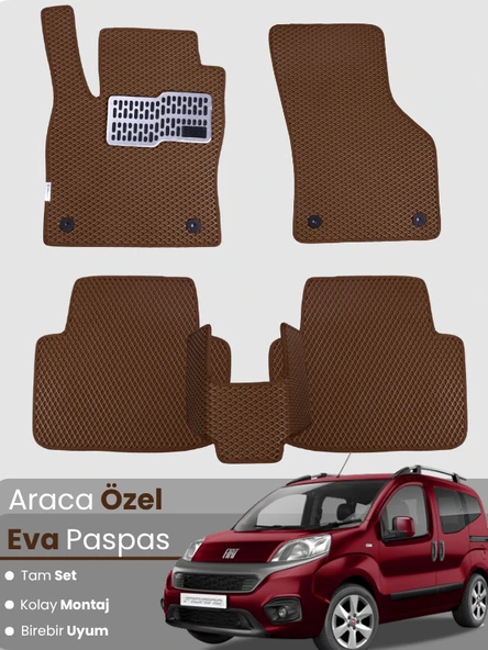 FİAT FİORİNO KOLTUKLU (2007-2021) Uyumlu EVA Paspas Tam Set–Araca Özel,Su Geçirmez ürün görseli 1