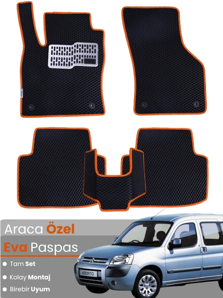 CİTROEN BERLİNGO (2008-2018) Uyumlu EVA Paspas Tam Set–Araca Özel,Su Geçirmez,Kolay Montaj ürün görseli 1